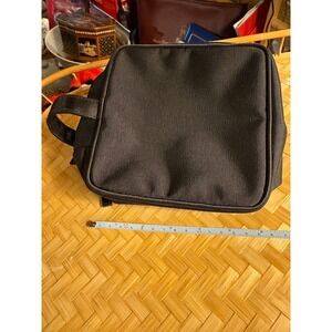 Dior Beauty Black Ribbed Double Compartment Travel Makeup Vanity Case Bag